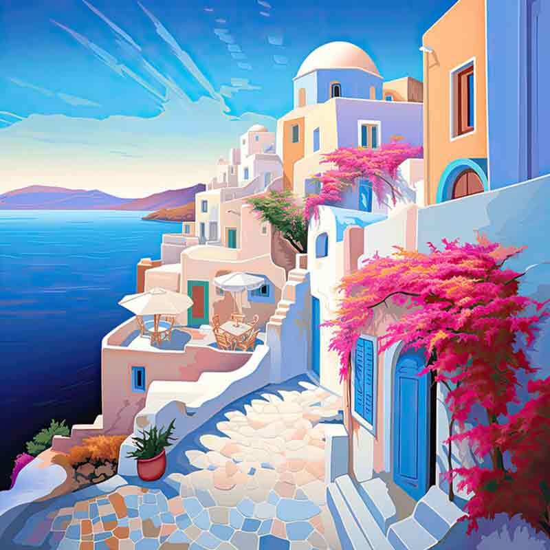 Mediterranean Accent & Decor Tile Ray Powers Greece Art OB-RPA443aAT
