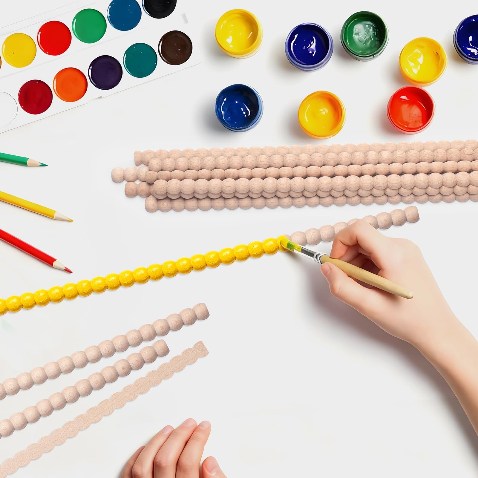 Beaded Wood Trim Molding Decorative, Bobbin Wood Moldings & Trims, 12 PCS 15….