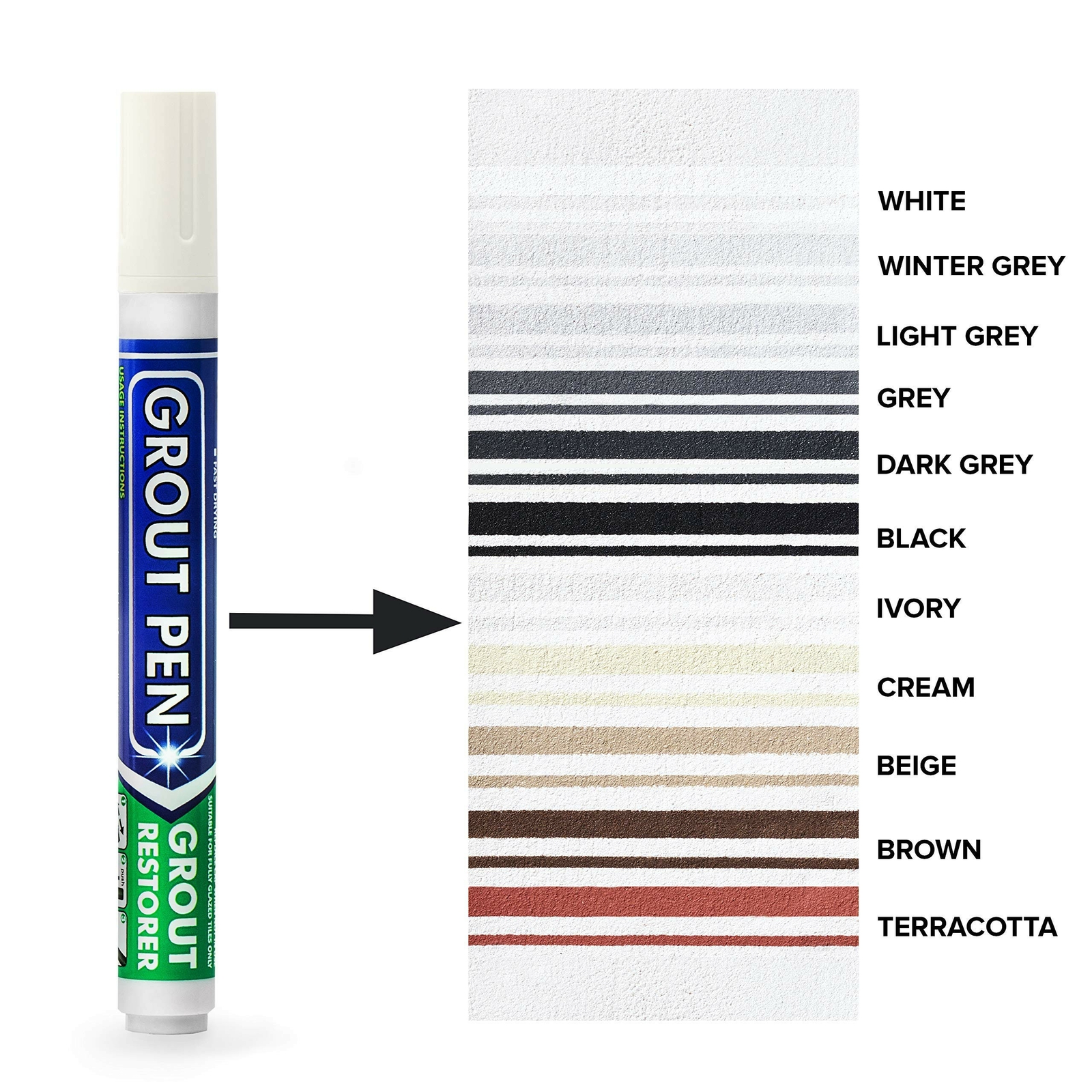 Grout Pen Ivory Tile Paint Marker: Waterproof Tile Grout Colorant and Sealer Pen