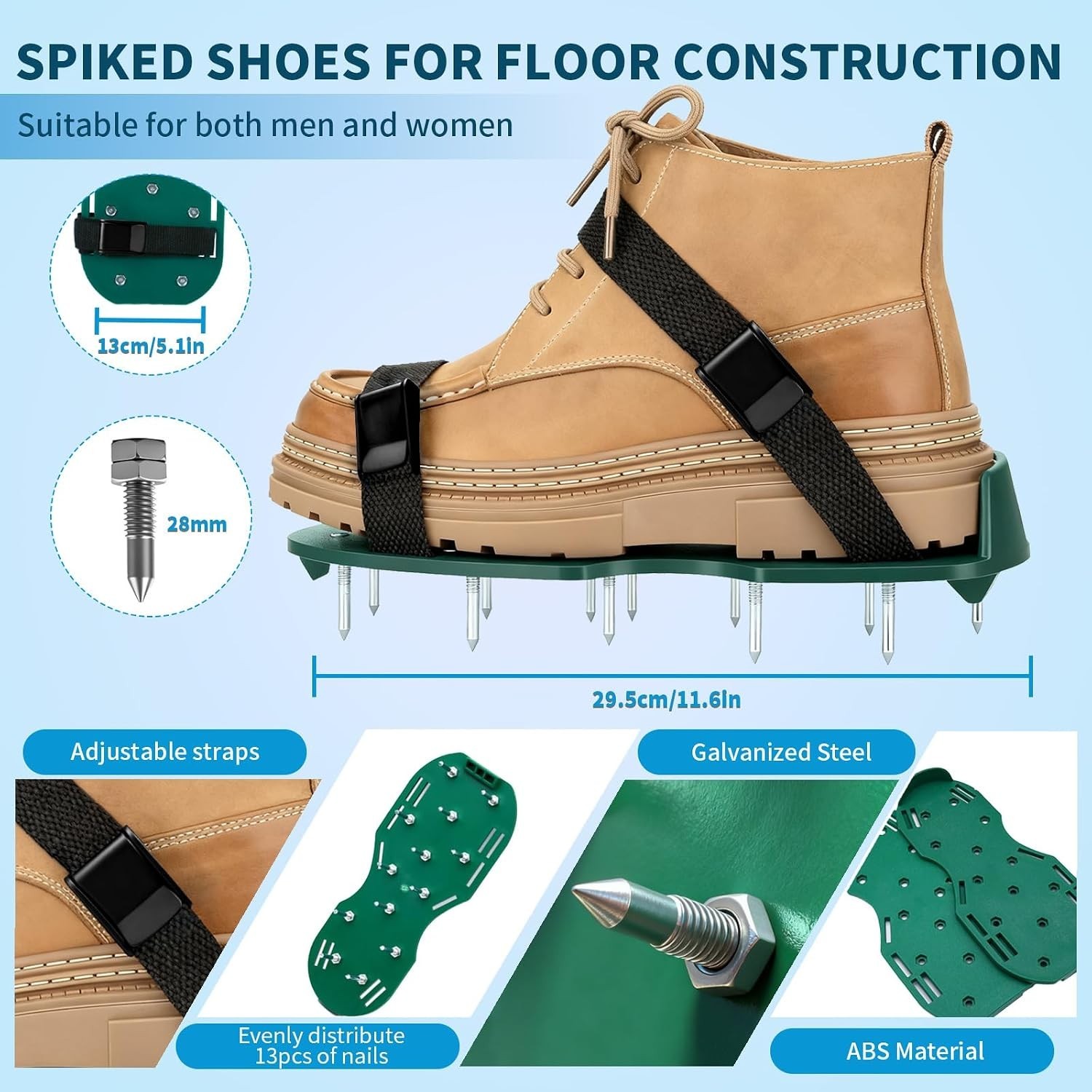 Self Leveling Epoxy Floor Tool Kit Spiked Roller Shoes Trowel Scraper Extension