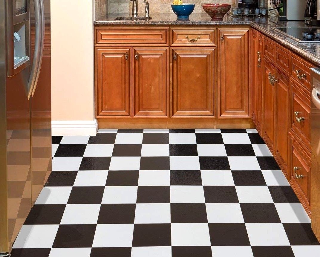 100 PACK FLOOR TILES FLOORING PEEL AND STICK VINYL CHECKERBOARD STYLE 100 SQ FT