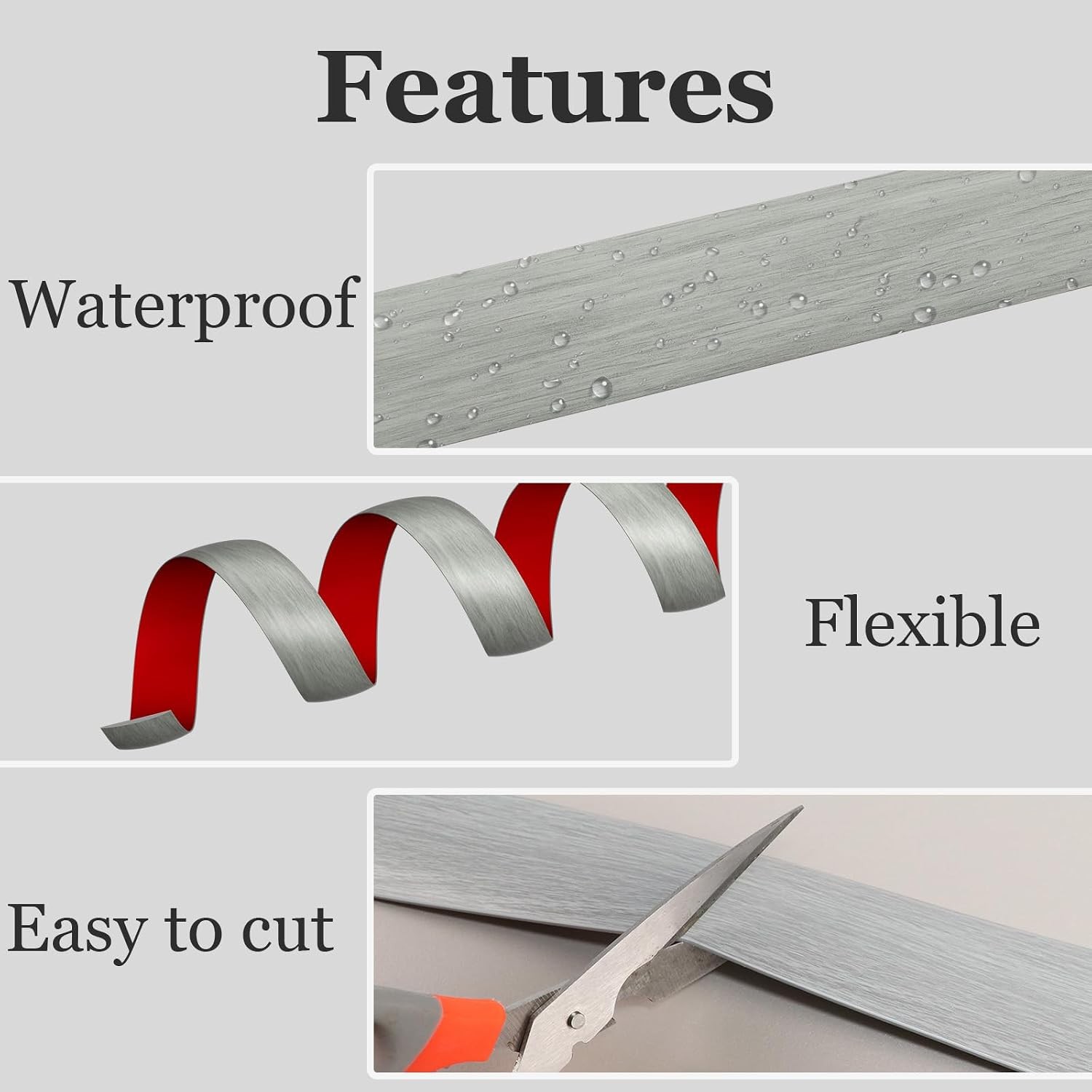 Floor Transition Strip for Carpet to Tile, Greyish, 10′ x 1.57″ |