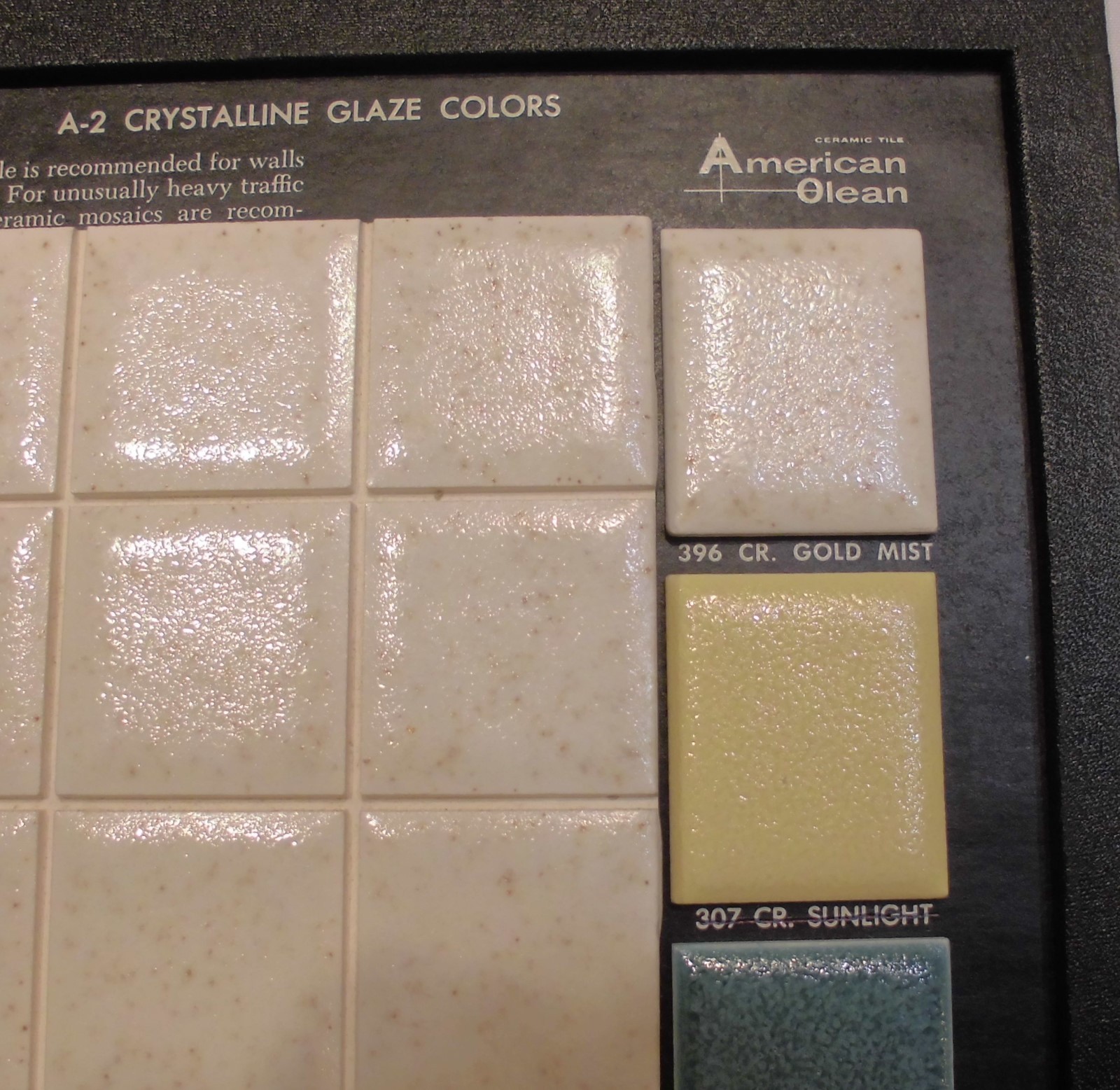 1 pc. Ceramic Tile *Gold Mist* Scored by American Olean 4-1/4″ Crystalline Glaze