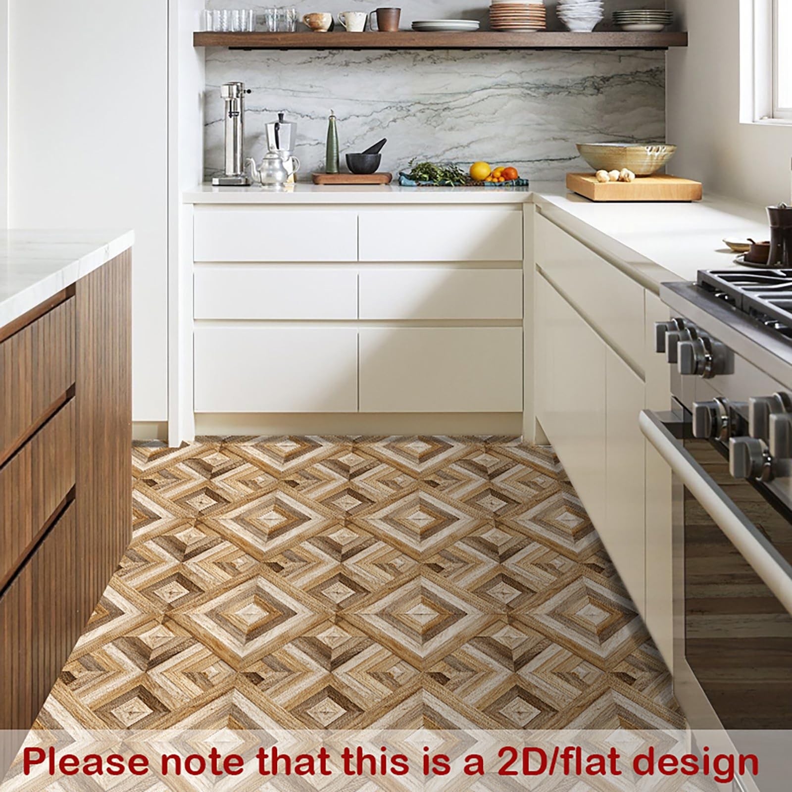 Peel and Stick Vinyl Flooring, 12×12 Inch Geometric Triangle Marble-Look, Sel…
