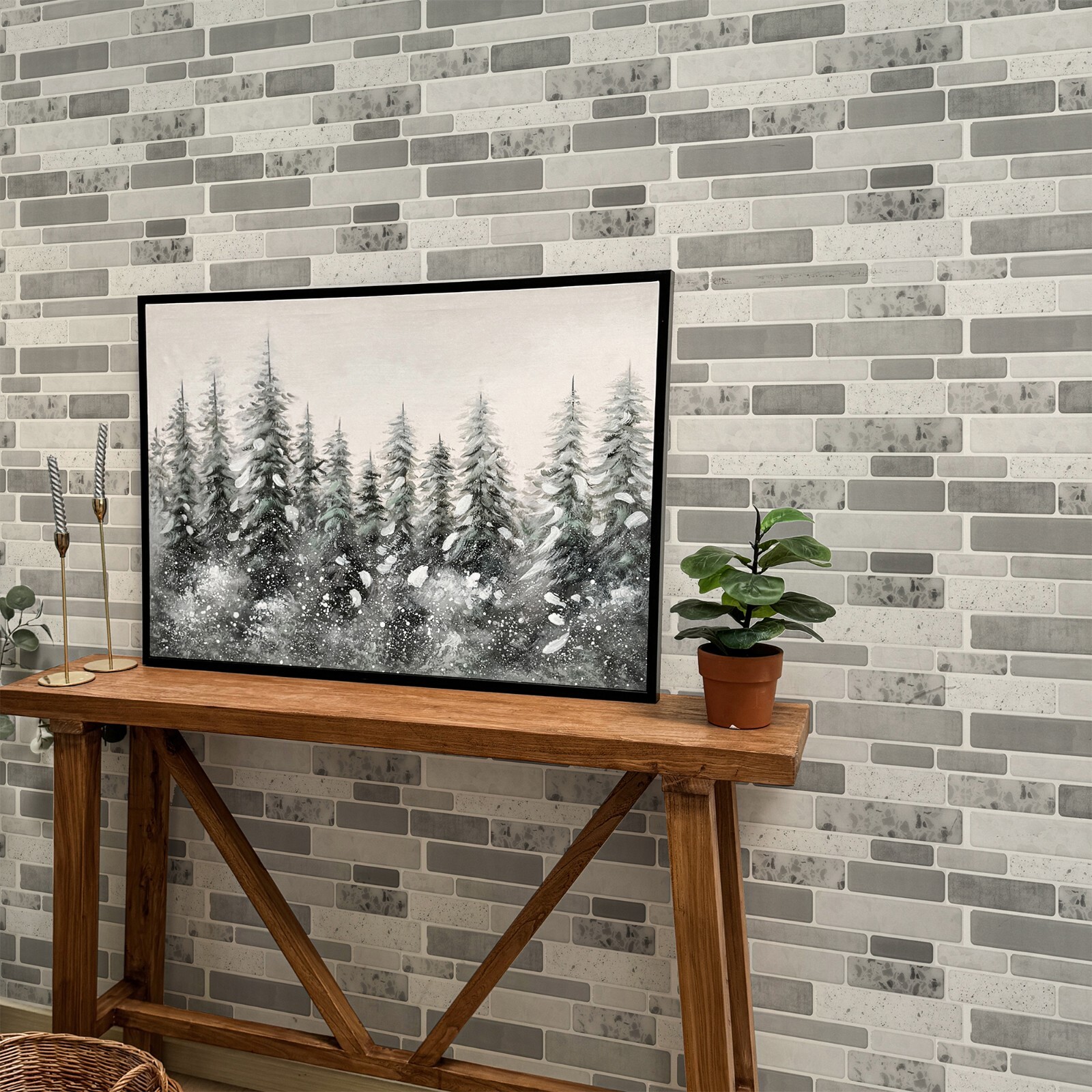 Art3d Peel and Stick Brick Kitchen Backsplash Self-Adhesive Wall Tile Stone(10P)