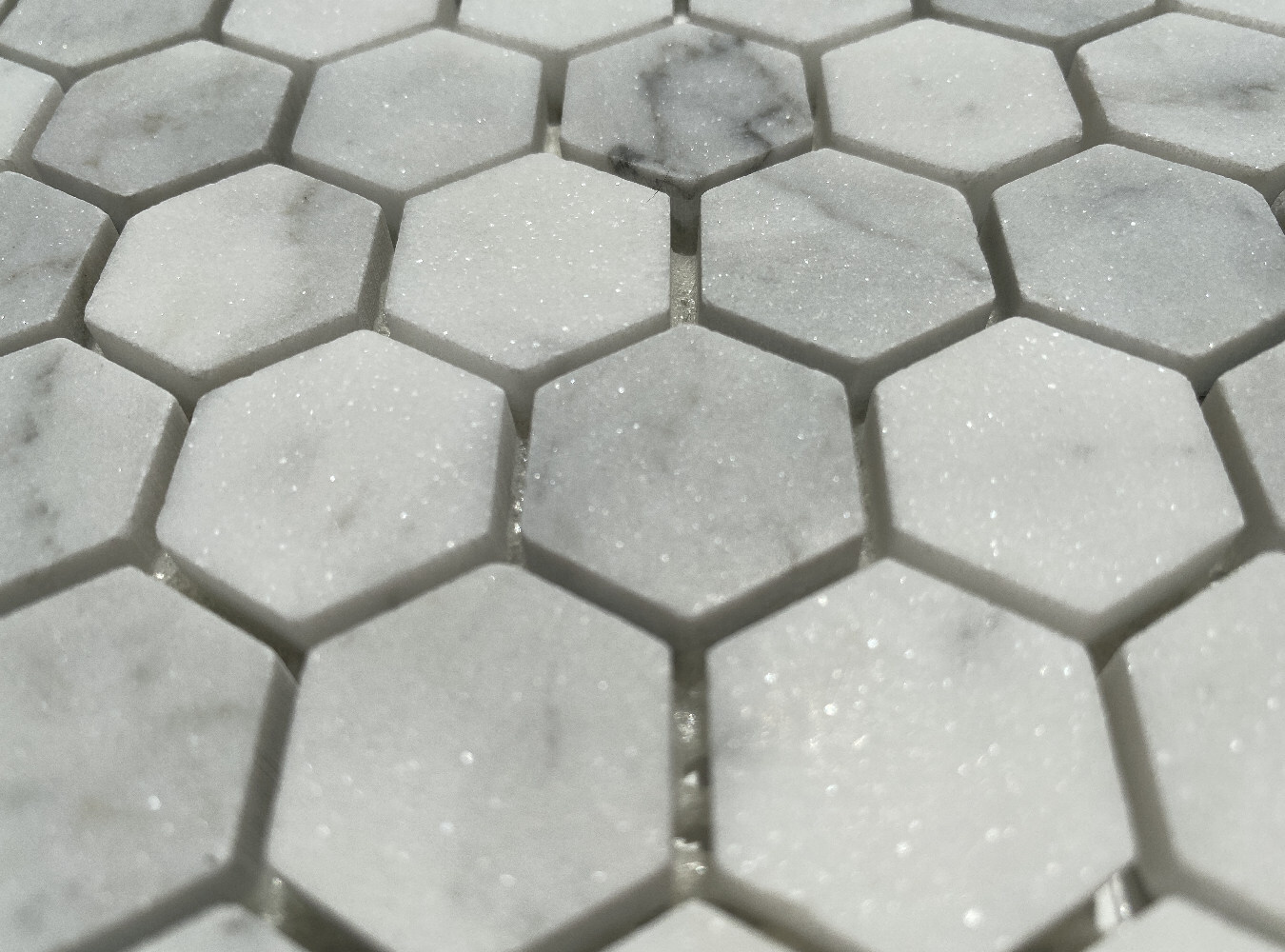 C31XH Carrara Marble 1″ Hexagon Tile Venato White Carrera Mosaic Honed