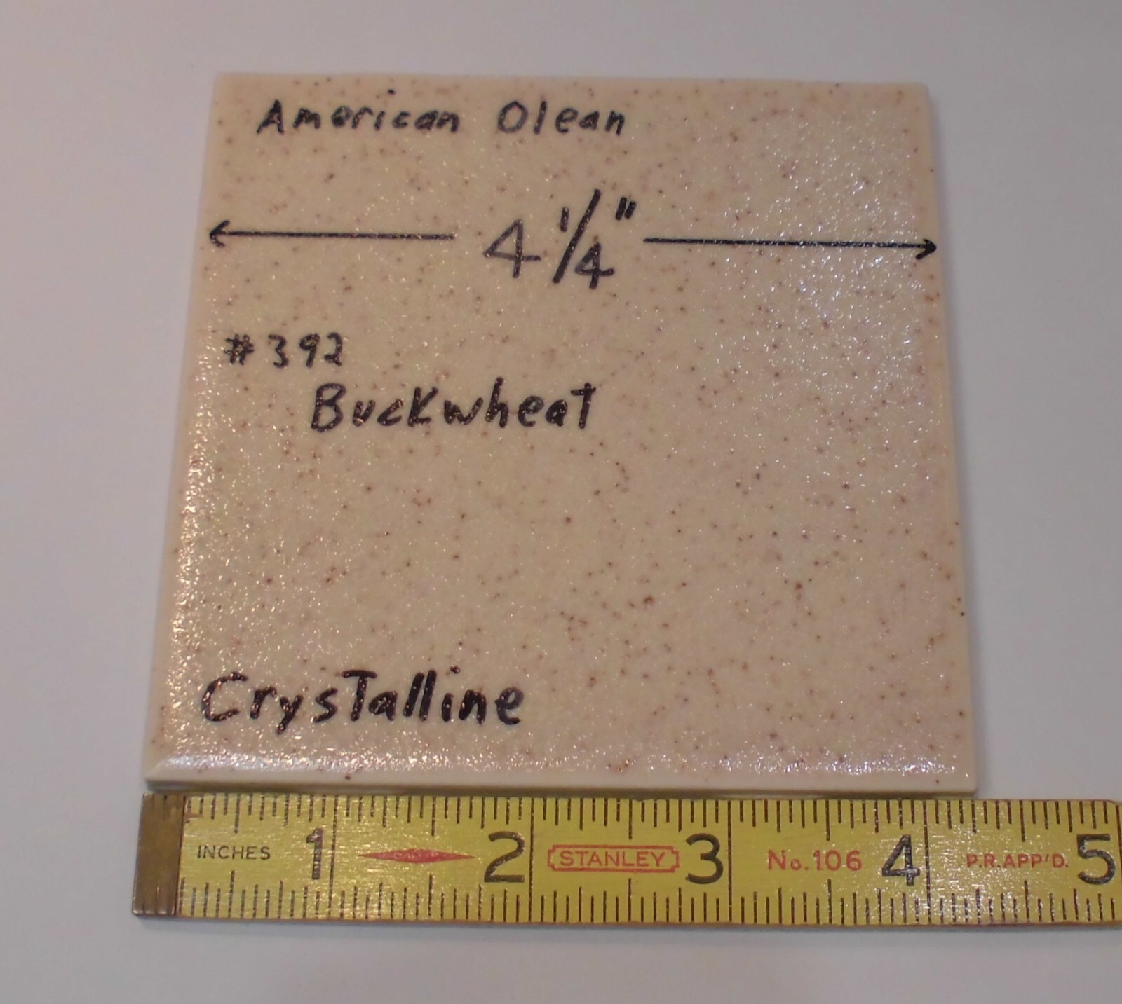1 pc. Buckwheat/Browns: 4-1/4″ Ceramic Tile: Matte-Crystalline, American Olean