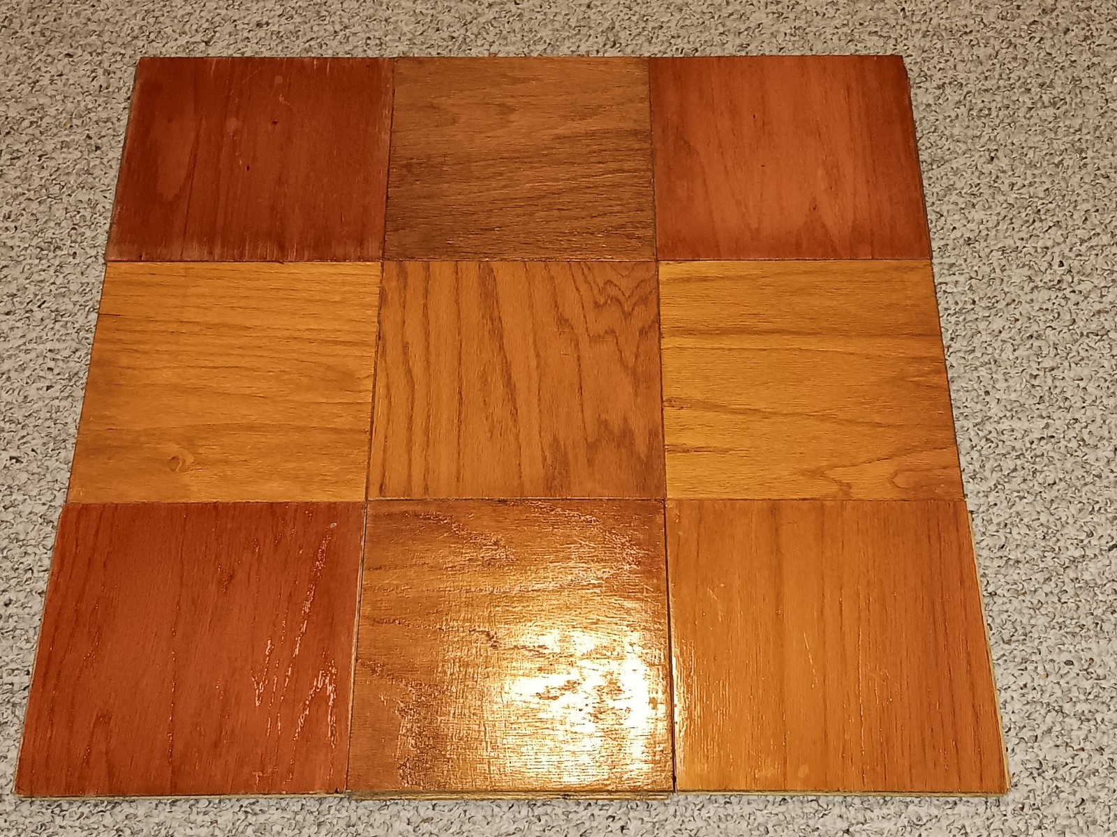 9 USED Vtg. BRUCE Oak 9×9 Parquet Floor Tiles REFINISHED flooring MCM