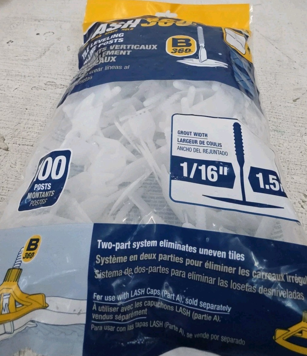 QEP LASH Tile Leveling System Project Pack, 1/16″/ 1.5mm – 100 pack.