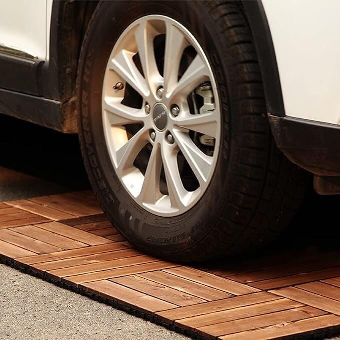 11 Pack WPC Wood Plastic Composite Interlocking Patio Deck Tiles Indoor Outdoor