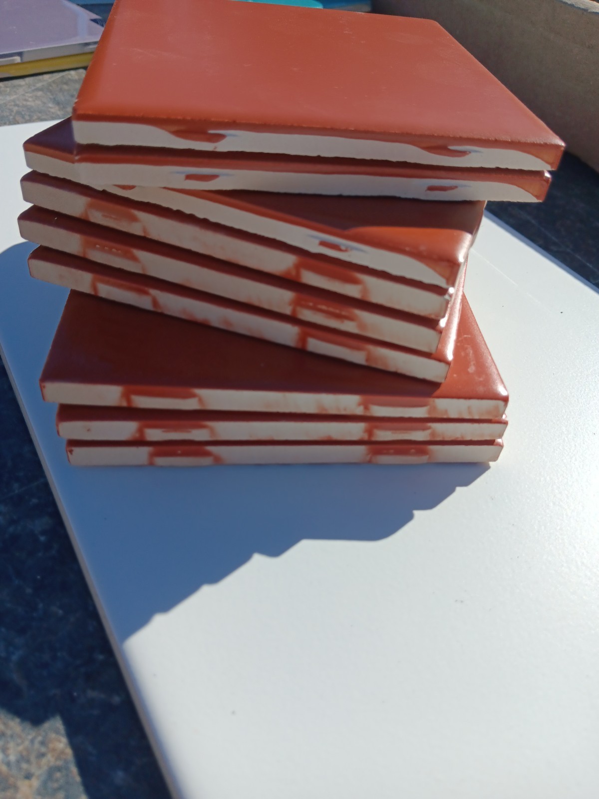 24 Tiles (3 ft²) – Matte Orange 4×4 Ceramic Subway Tile..Vintage/Retro