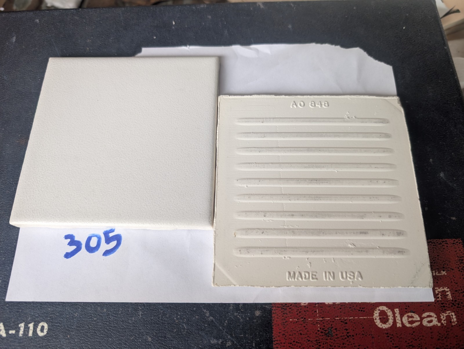 2 pcs American Olean Ceramic Tile 4 1/4″ Crystalline Polar White Square # 305