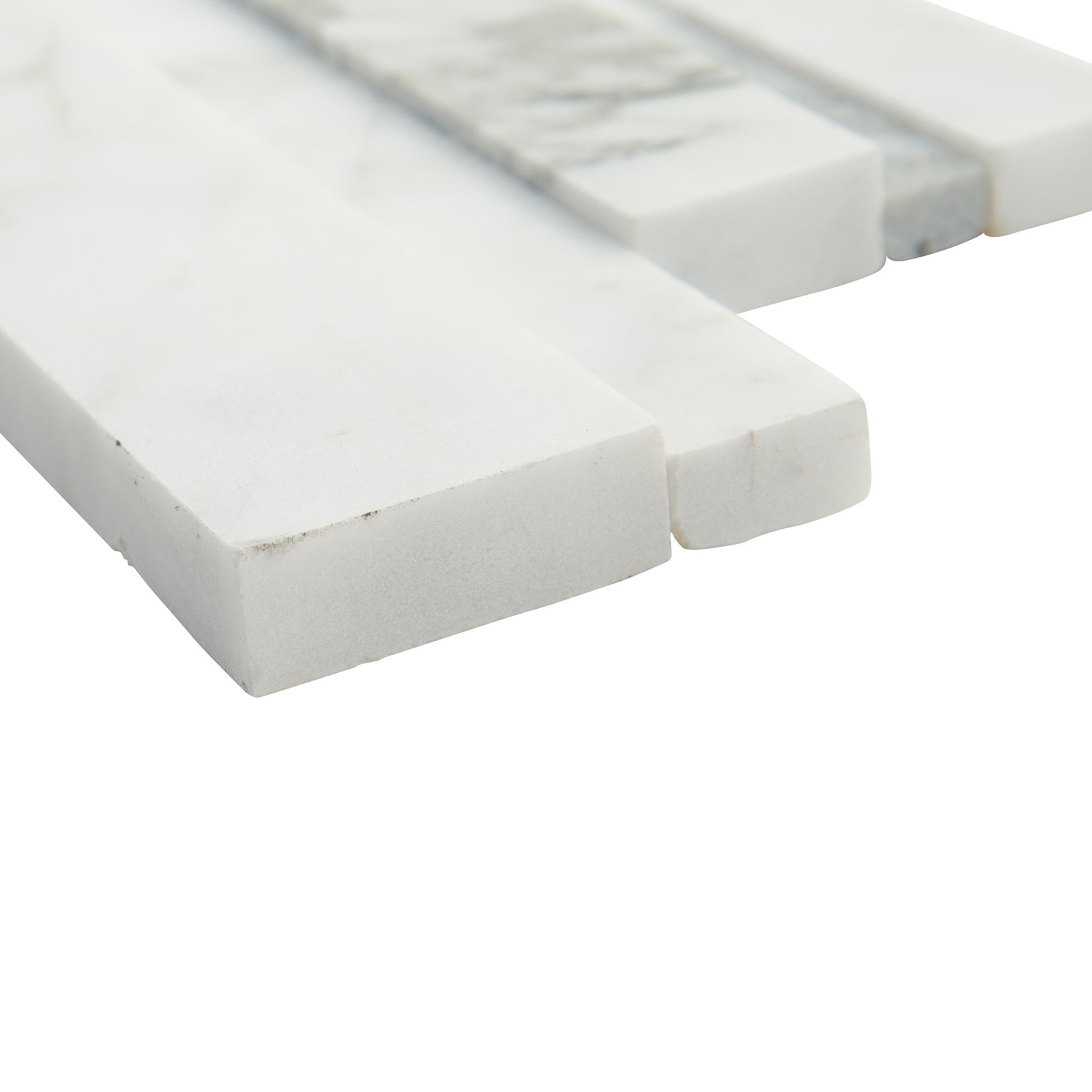 Ackland AKPLPM6X18HCR-3D-CA 6 in. x 18 in. Honed Marble Stacked – Glacier Gris