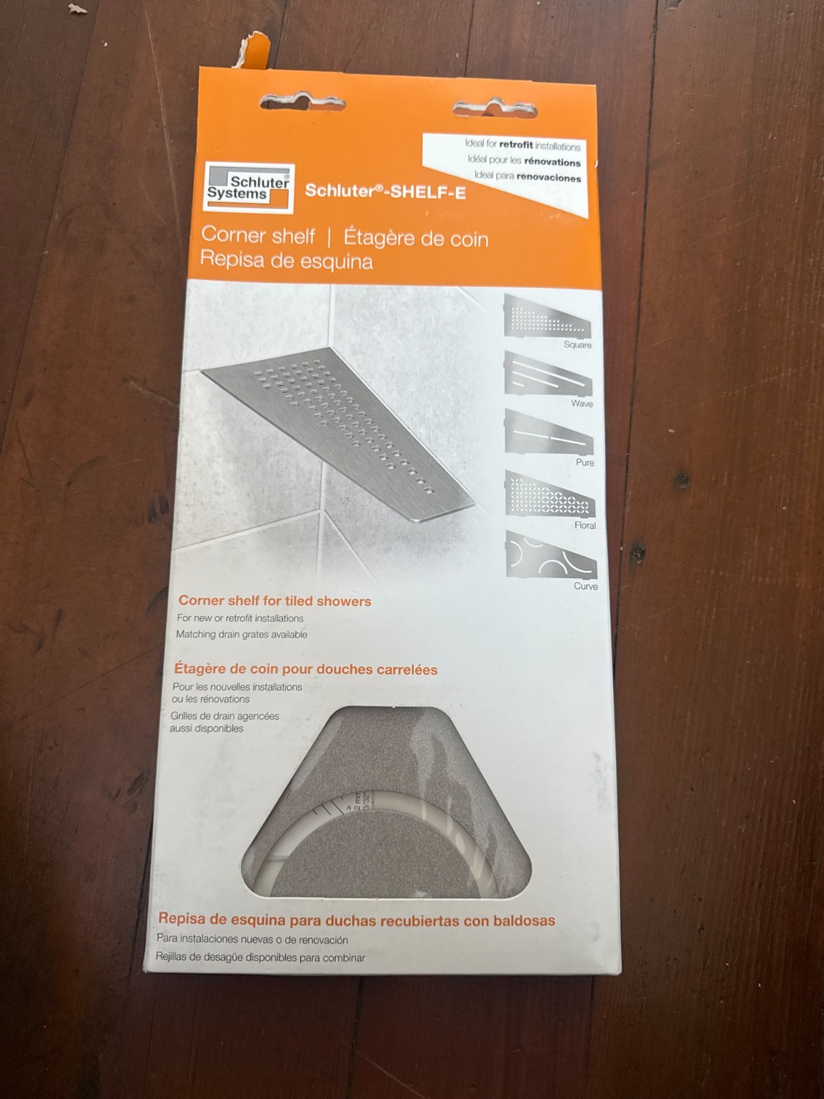 Schluter Systems Shelf Quadrilateral Corner Curve Stone Grey-SES3D6TSSG
