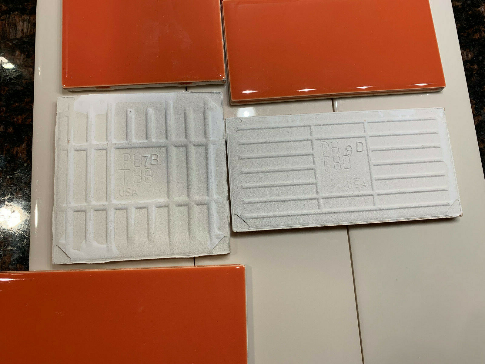 Lot of 8 Tiles Orange Burst Daltile 3×6 Subway QTC136MOD1P Daltile Natural Hues