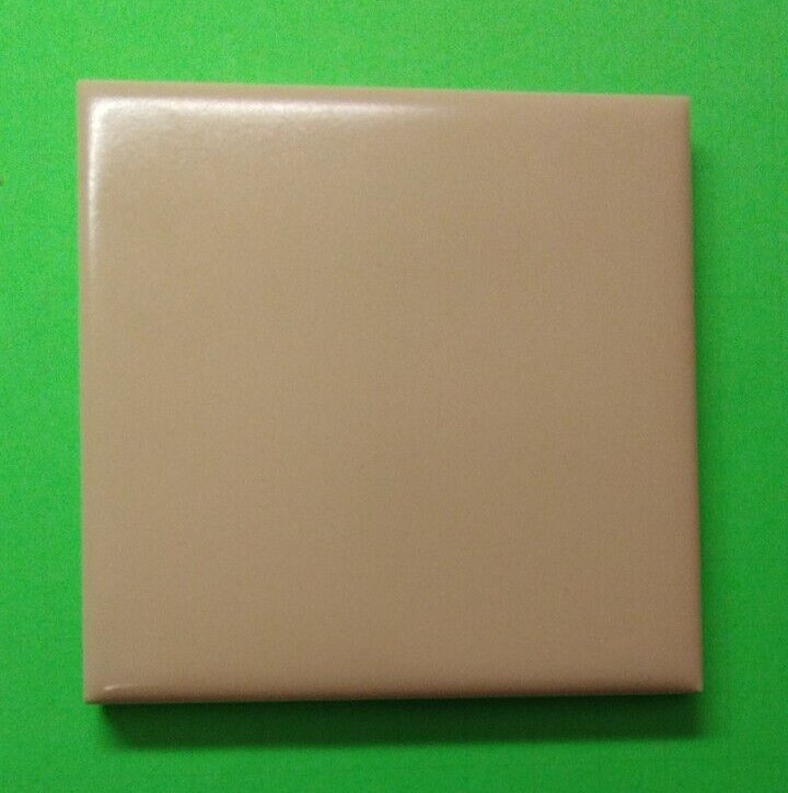 1 Wall Tile Mosaic USA 4-3/8″ Sq. Semi Gloss Cantaloupe Melon Orange Ceramic Vtg