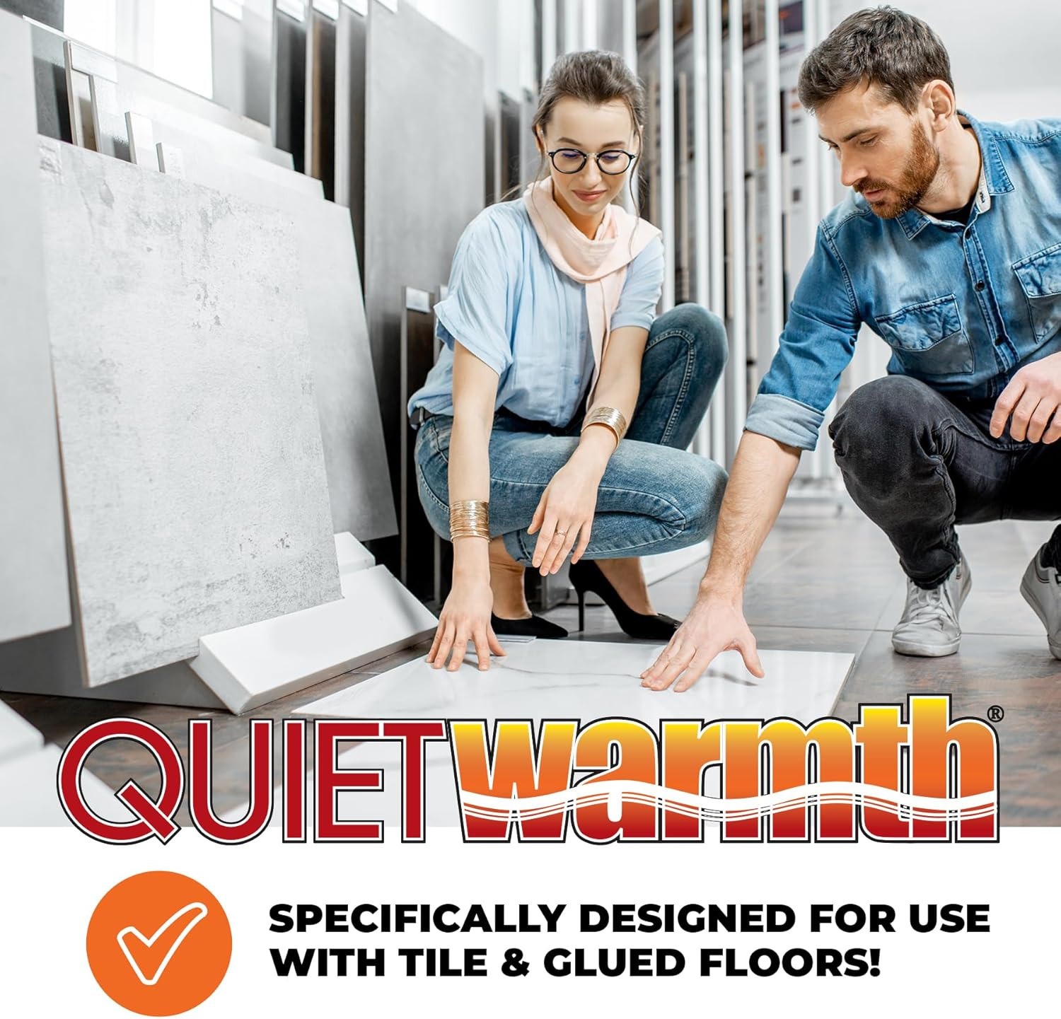 Tile QWT1.5X10F240 Radiant Floor Heating Mat – 1.5′ x 10′ for 15 Sq Ft