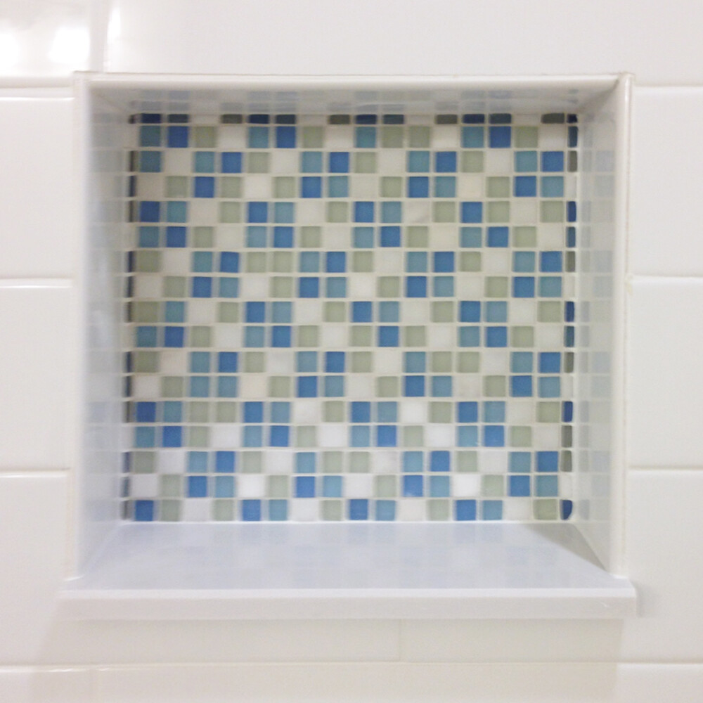 PolyNiche Foam Shower Niche – EPS Waterproof 8″x8″ – Shampoo Soap Shelf Tile
