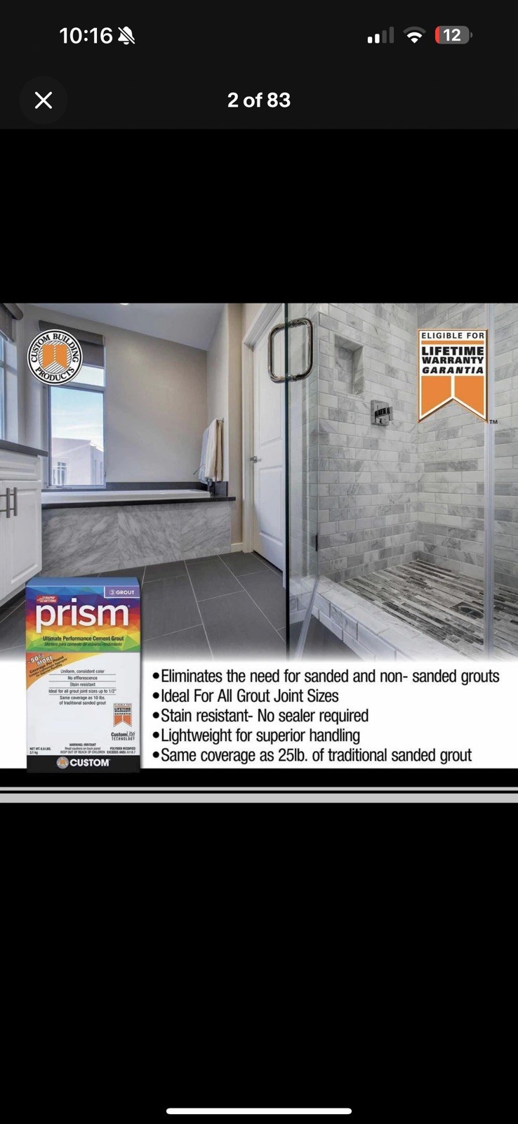 Custom Prism Ultimate Performance Grout – #380 Haystack – 17 lb