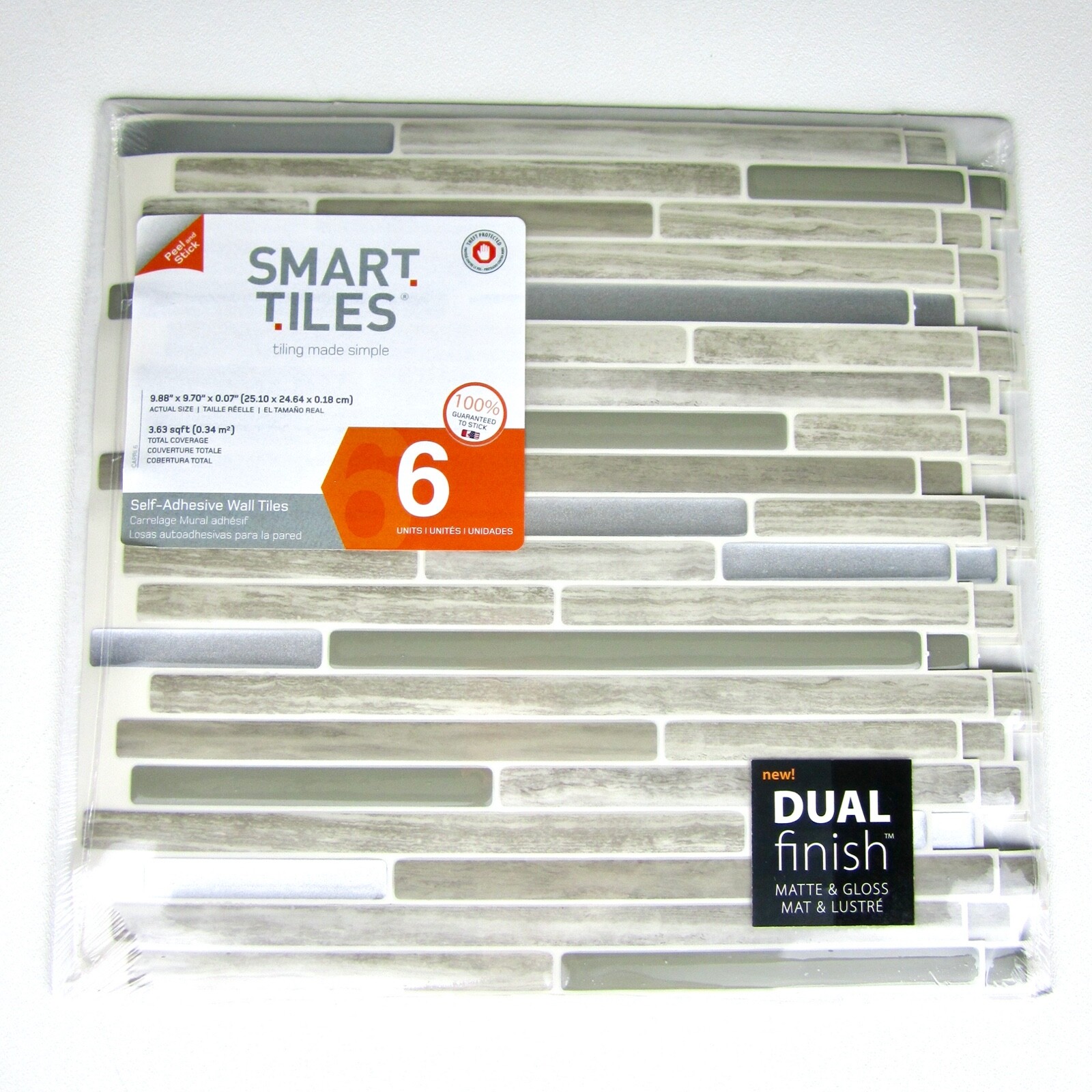 SMART TILES (Capri Taupe SM1069-6) 9.88″ x 9.70″ (6 sheets) Peel & Stick Mosaic