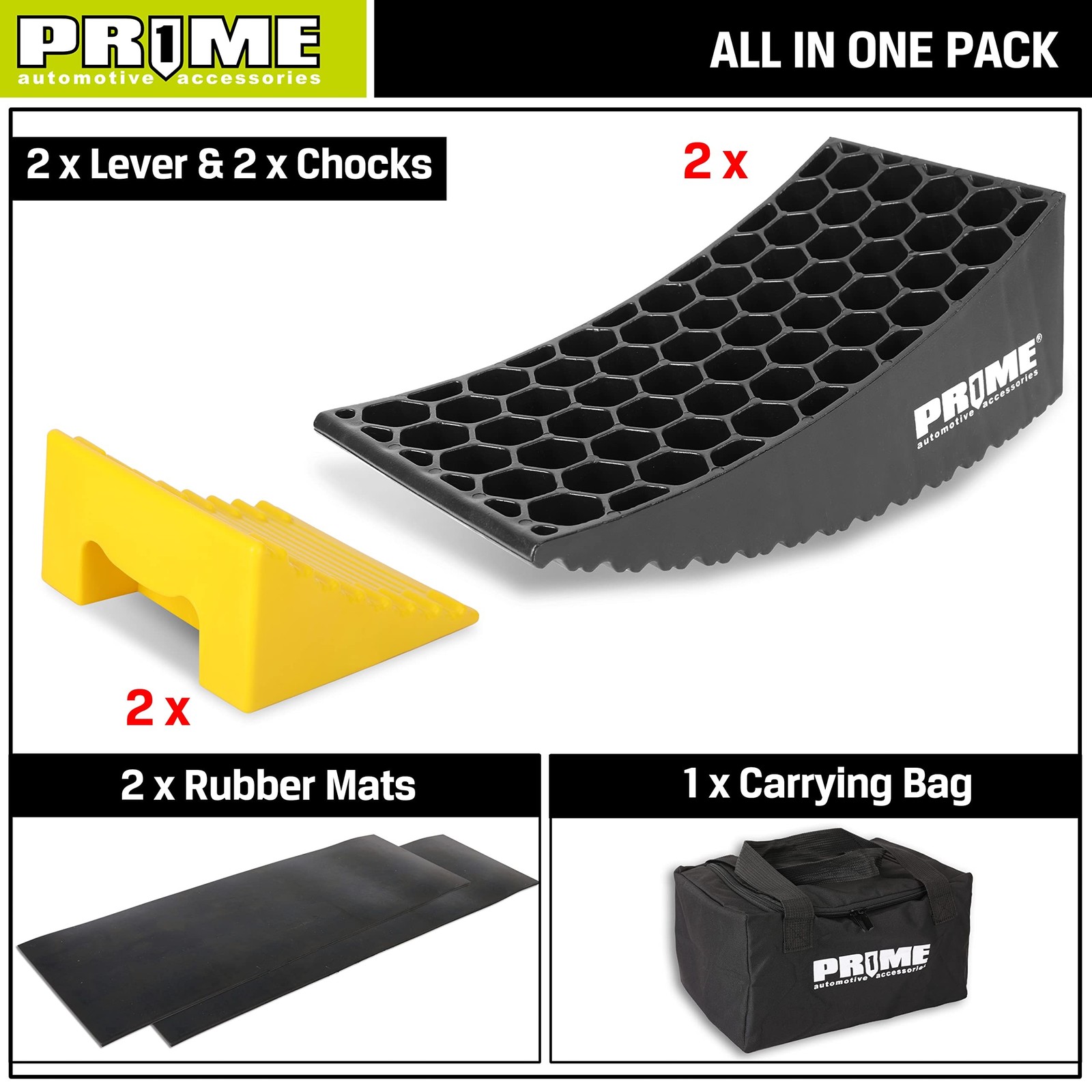 Prime 1 PR1ME Camper Leveler, 2 Pack RV Leveling Blocks, HDPE Curved Levelers…