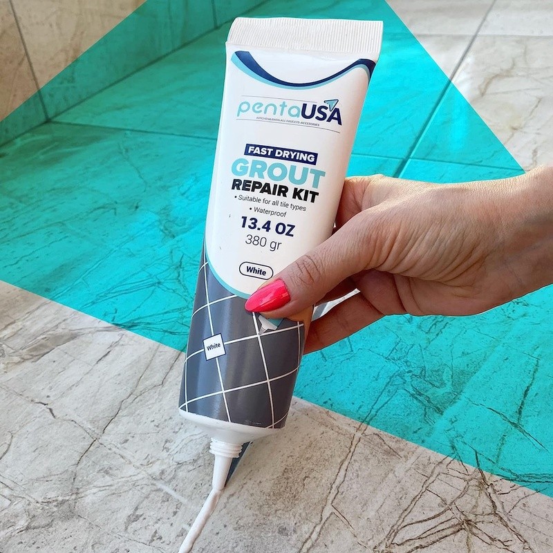Acrylic Sanded Grout Repair Kit Water Resistant Bathroom Kitchen Tiles New