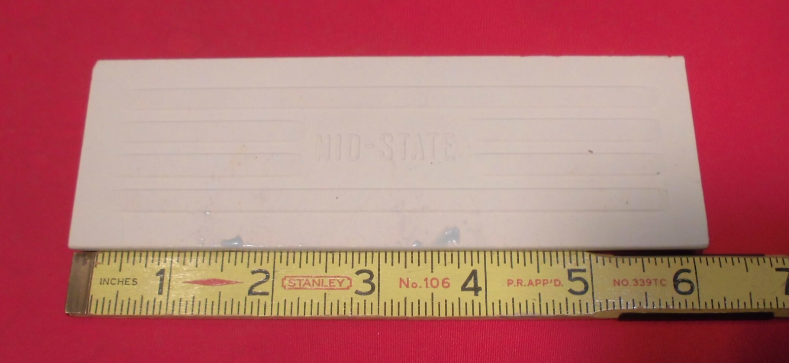 1 pc. Vintage Matte *Pearl Gray* 2” X 6-1/8” Surface Bullnose Ceramic Tile, NEW