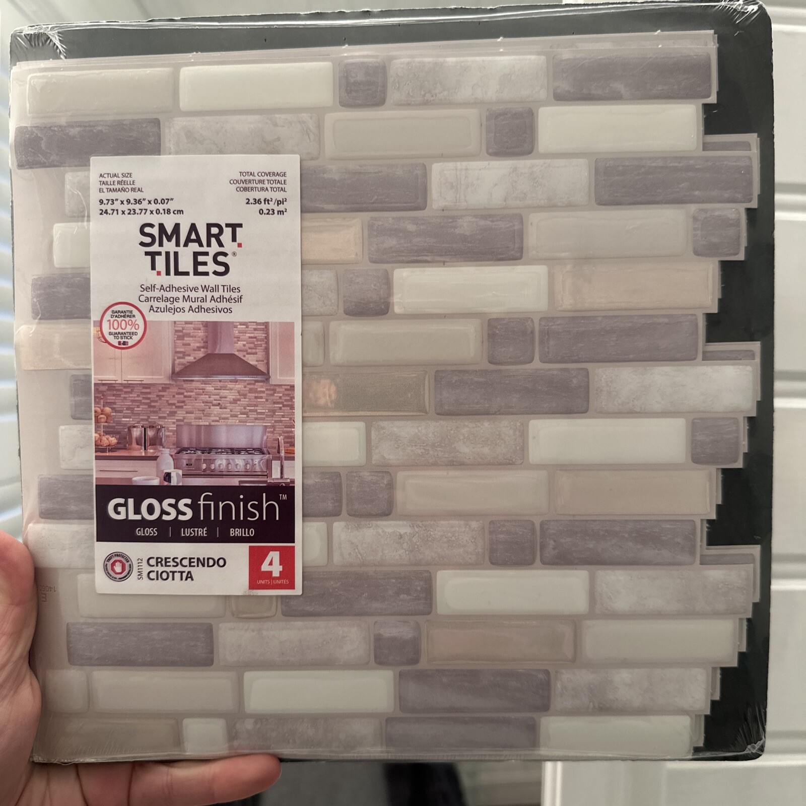 SMART TILES Crescendo Ciotta- DIY Vinyl Peel & Stick Backsplash 20 Sq Ft Boat RV