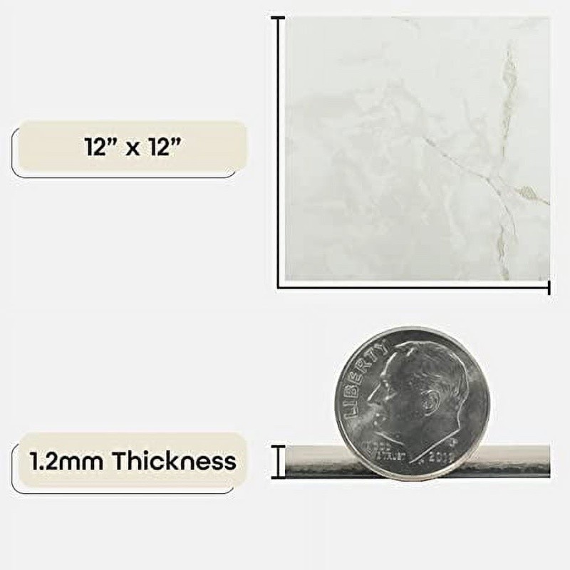 Vinyl Peel & Stick Floor Tiles Easy Installation Water Resistant DIY Home Decor