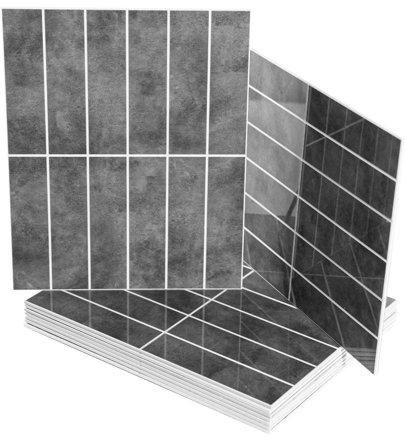 Art3d Peel & Stick Backsplash 10-Sheet Ash Grey Faux Stone Tile 7.2 Sq Ft