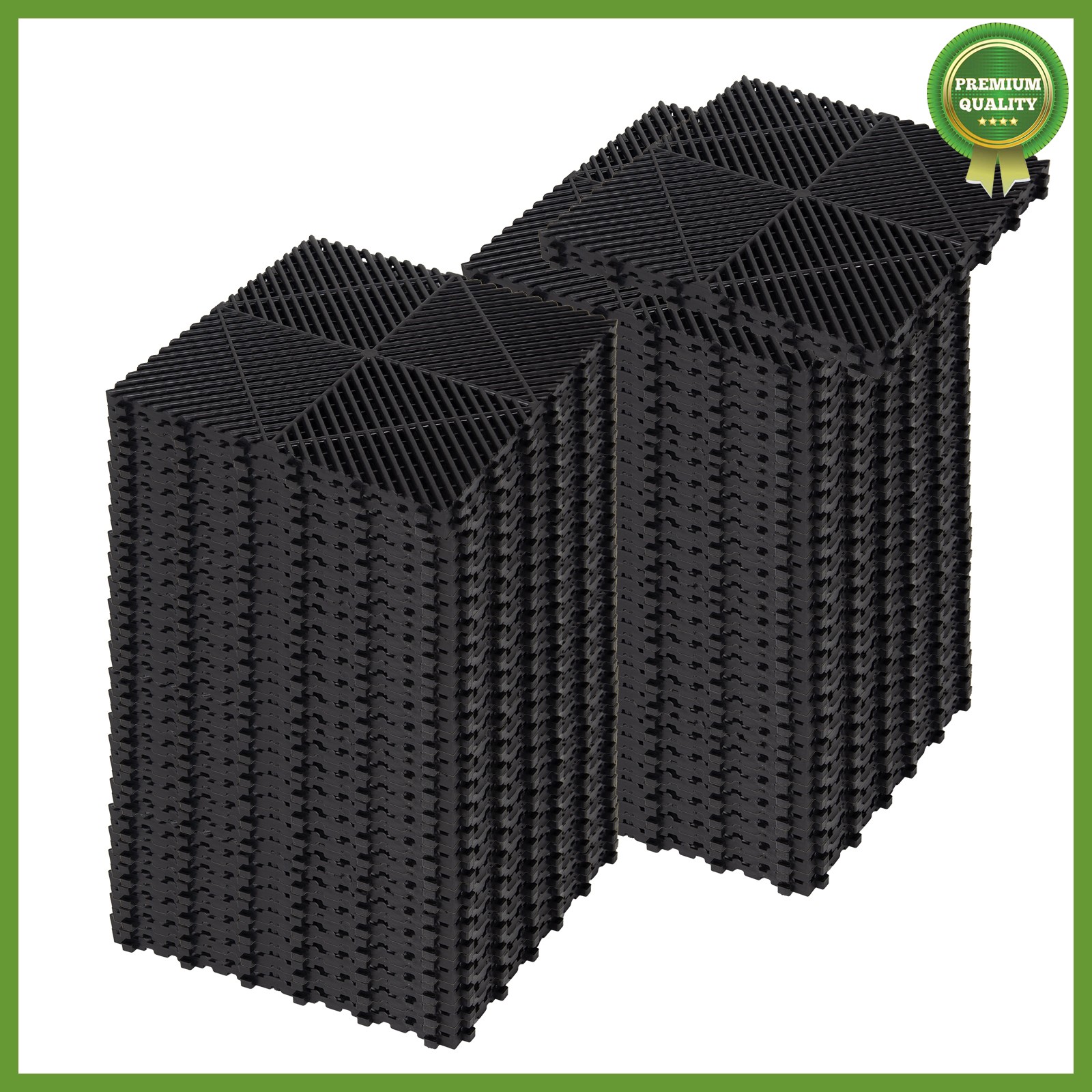 50X Interlocking Garage Floor Tiles Modular Mat 15.75″x15.75″ Drainage Deck Tile
