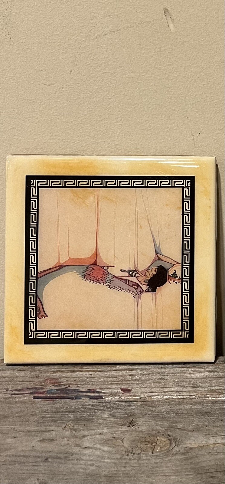 Amado Maurilio Pena 2 Tiles 4.5”x4.5” Hudgins Santa Fe Collection Al Agua