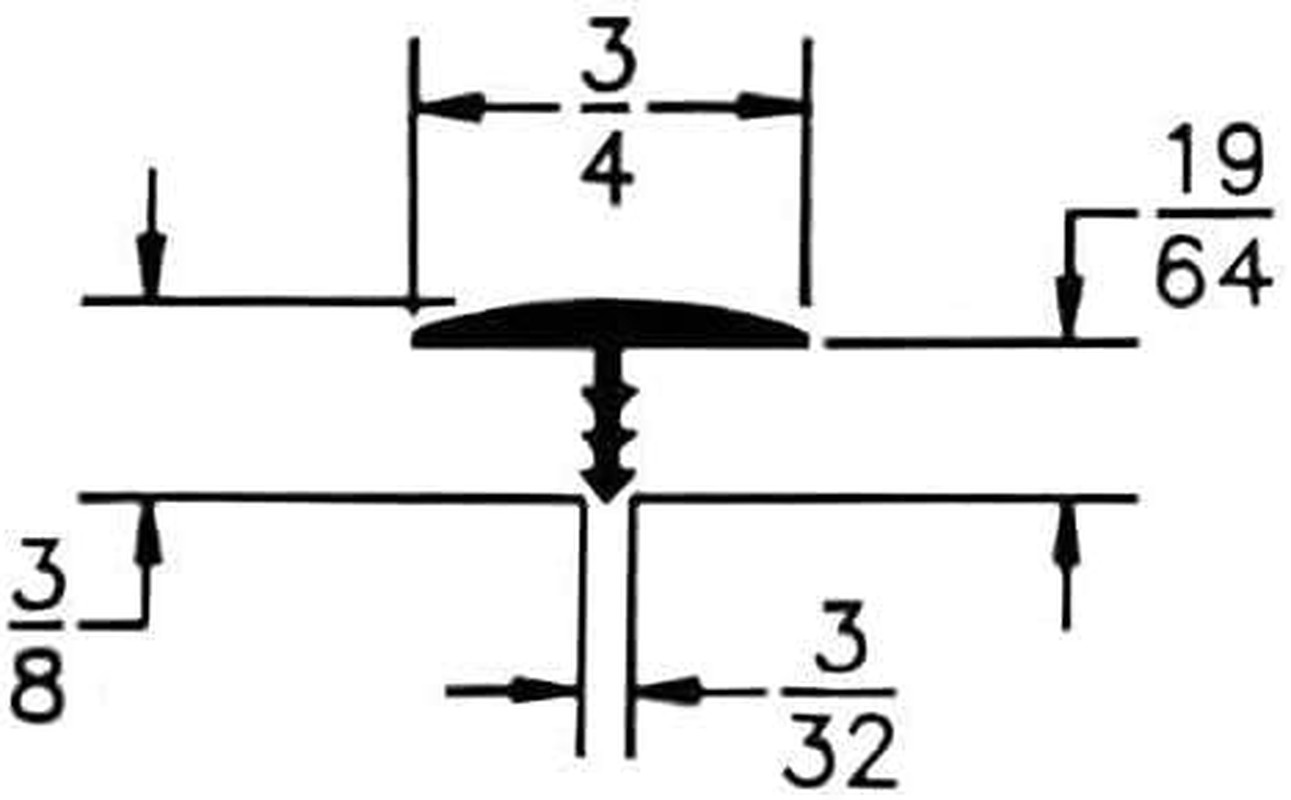 Dove Gray Matte 3/4 in X 250 Ft Center Barb Tee Moulding T Molding Hobbyist Pack