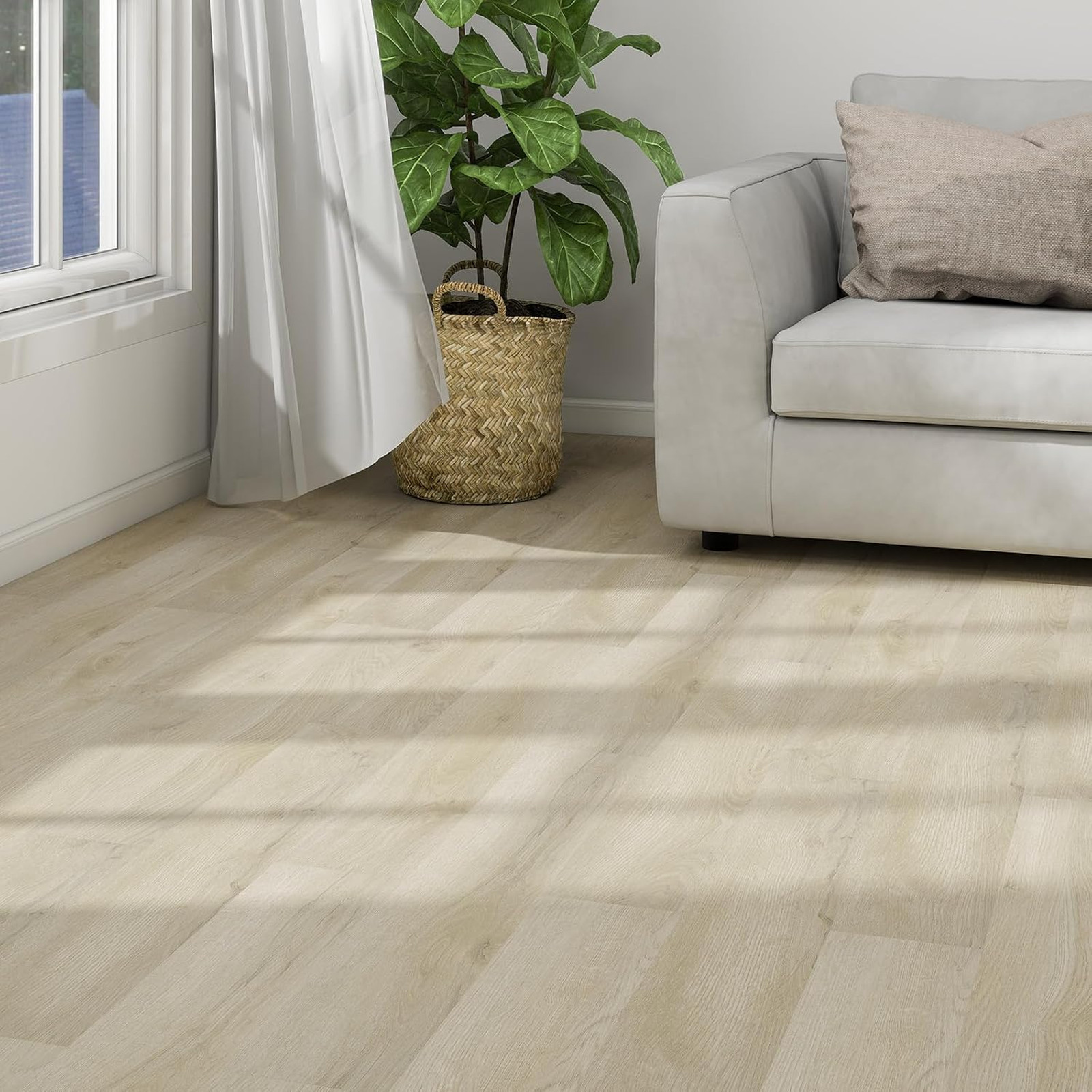 Peel and Stick Vinyl Floor Tile, 36 Pack, 54 Sq Ft, Wood Look, Waterproof, DIY