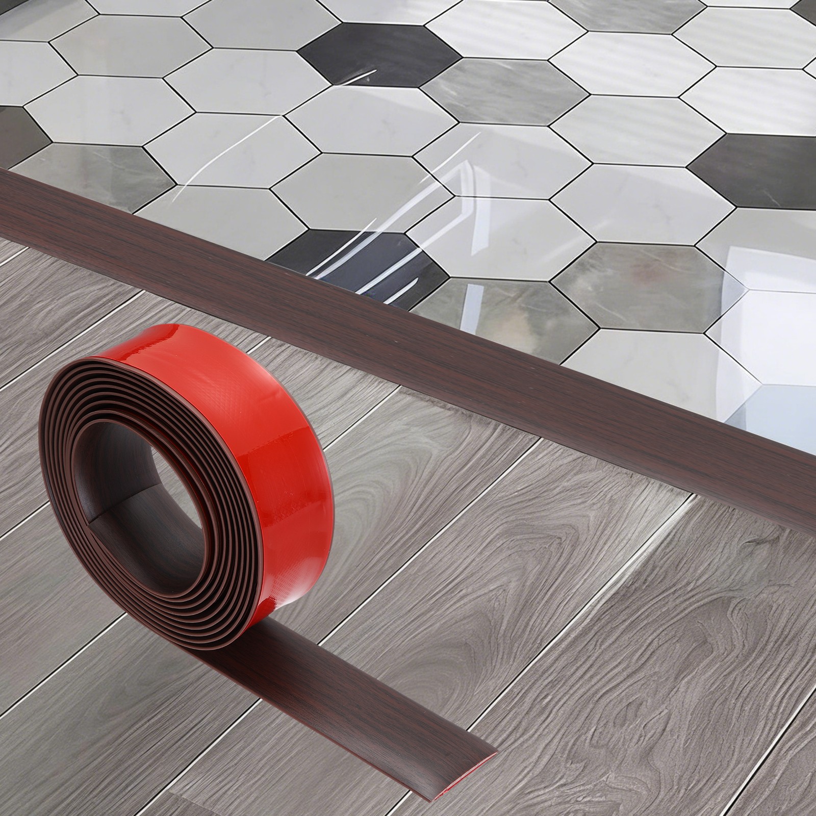 Floor Transition Strip (1.97″/ x 11.5ft) PVC Floor Strips Red Oak
