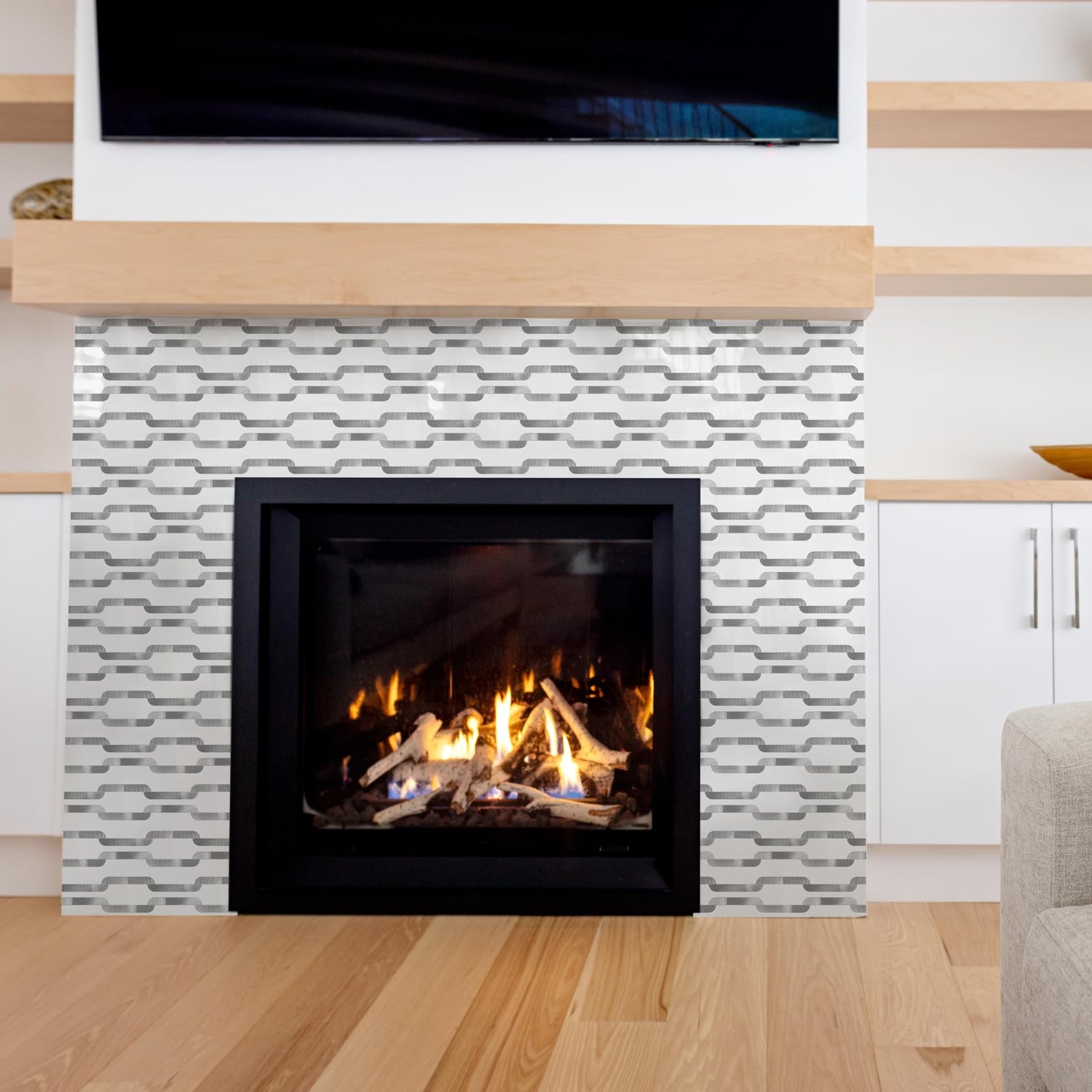 Peel and Stick backsplash 3 x 6 Inches 3D PVC Composite Wall Tile Stick on Ba…