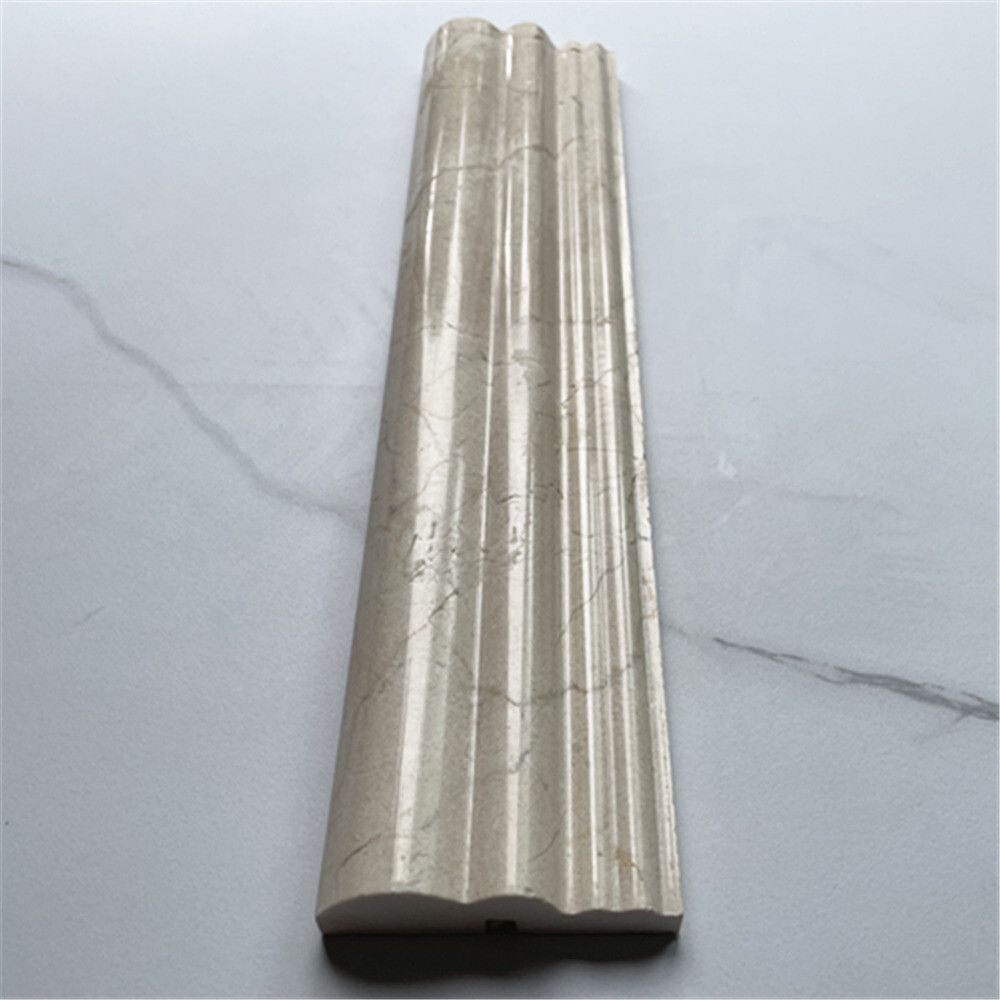 M14P Crema Marfil Marble 2-1/2×12 Chair Rail Trim Molding Polished