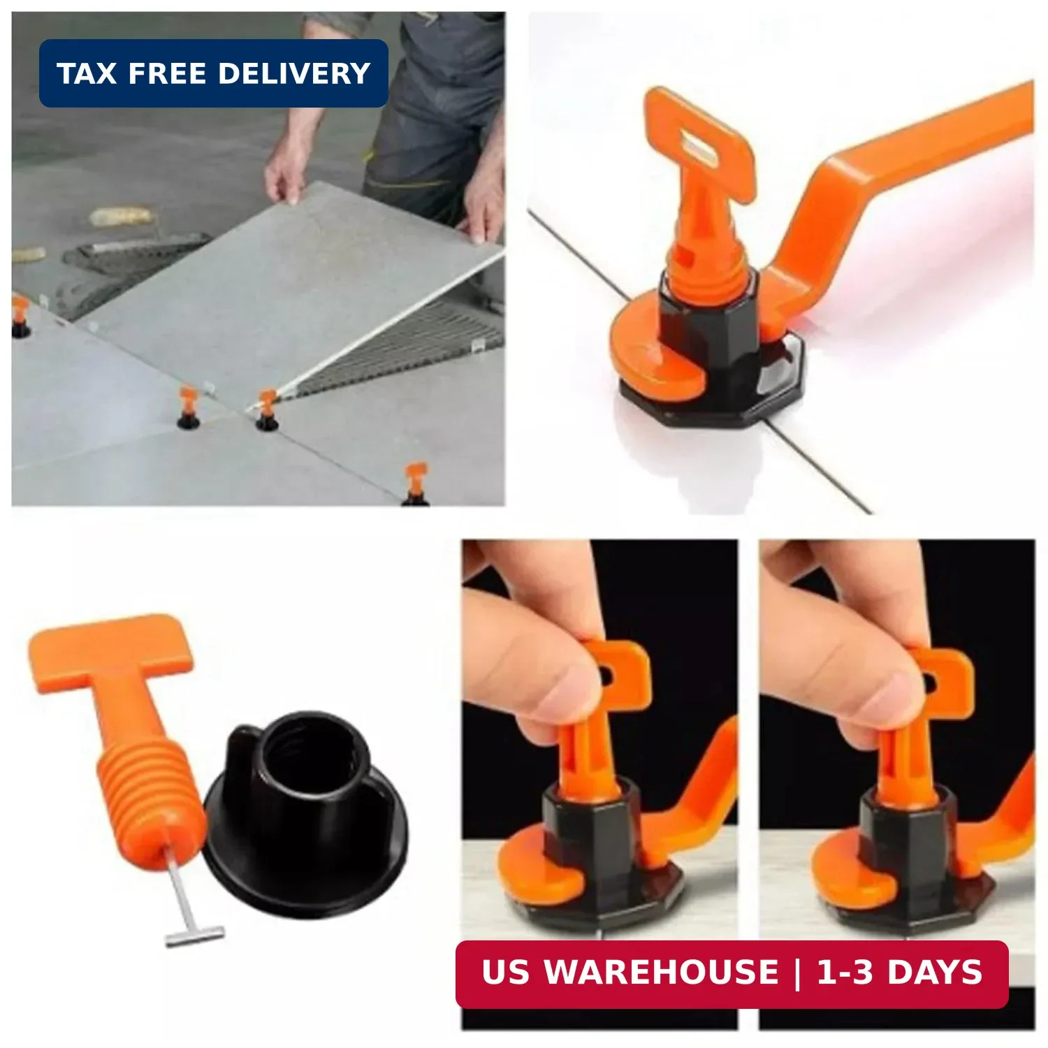 Hilitand 151Pcs Tile Leveling System Kit Spacers Flooring Wall Leveler Locator P