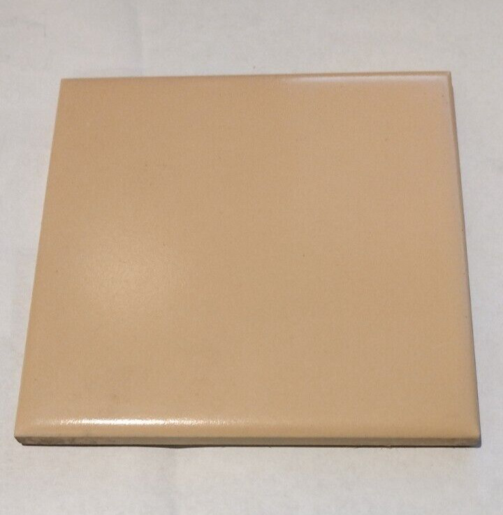 1 Wall Tile Mosaic USA 4-3/8″ Sq. Semi Gloss Cantaloupe Melon Orange Ceramic Vtg