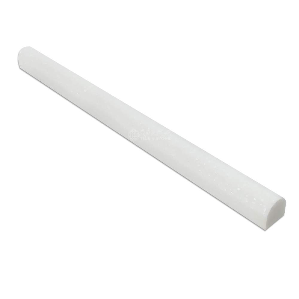 Thassos White Greek Marble 3/4 X 12 Bullnose Liner Trim Molding
