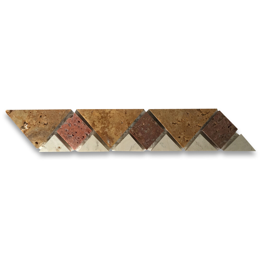 B0002P Marble Mosaic Border Listello Tile Chloe Gold 1.6×7.9 Polished Accent