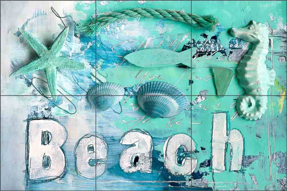 Beach Tile Backsplash Andrea Haase Coastal Art Mural Kitchen Bathroom OB-HAA0862