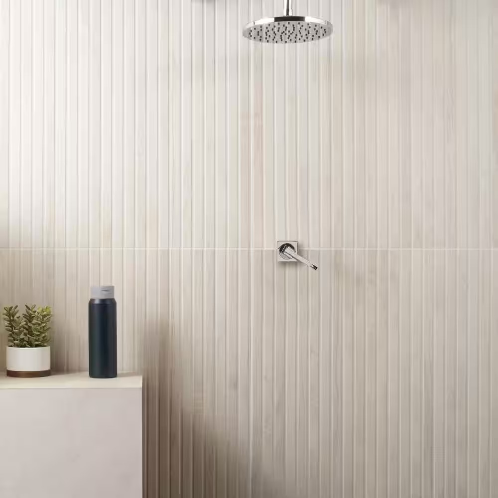 Montgomery Ribbon White 24 In. X 48 In. Matte Porcelain Floor and Wall Tile (15.
