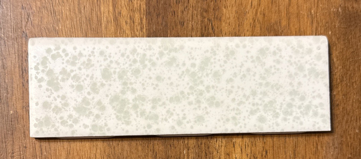 Frostones by Oxford Bullnose Tile 6 1/2″ Glossy Gray Pearl Matte White Ceramic