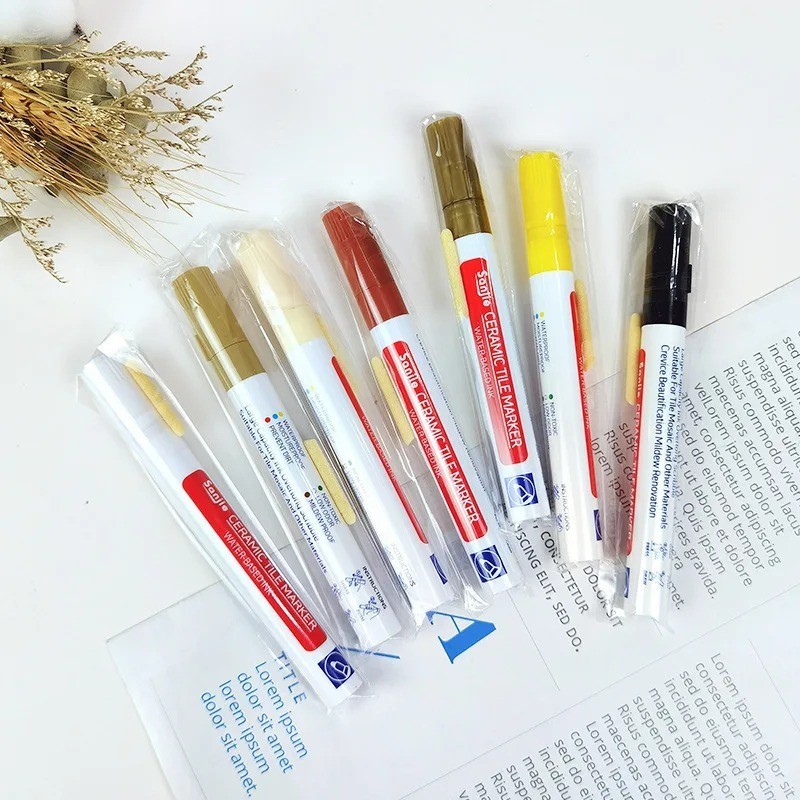 6x Grout Pen White Tile Paint Marker:Waterproof Tile Grout Colorant & Sealer Pen
