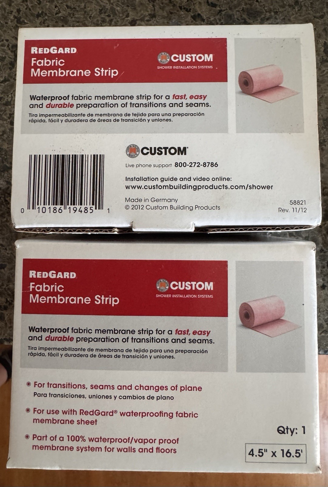RedGard Fabric Membrane Strip 4.5″ x 16.5′. (2 Brand New Boxes)