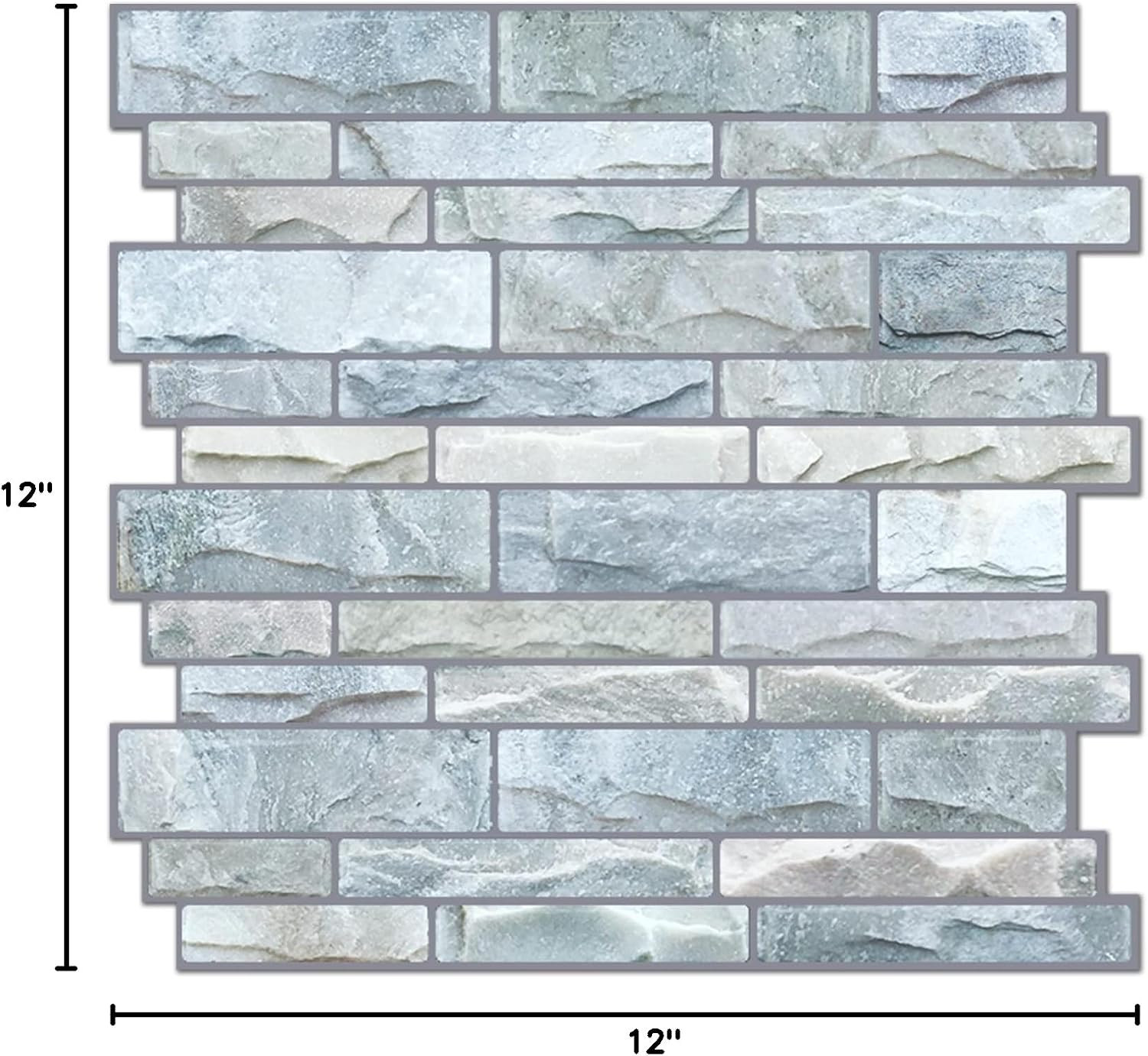 10-Sheet Peel and Stick Backsplash, 12”X12” Self Adhesive Wall Tiles
