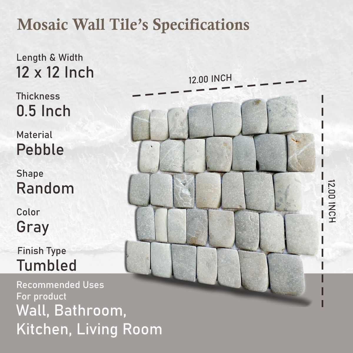 Canine Grey Natural Stone Mosaic Wall & Floor Tile ($16.8/SqFt)