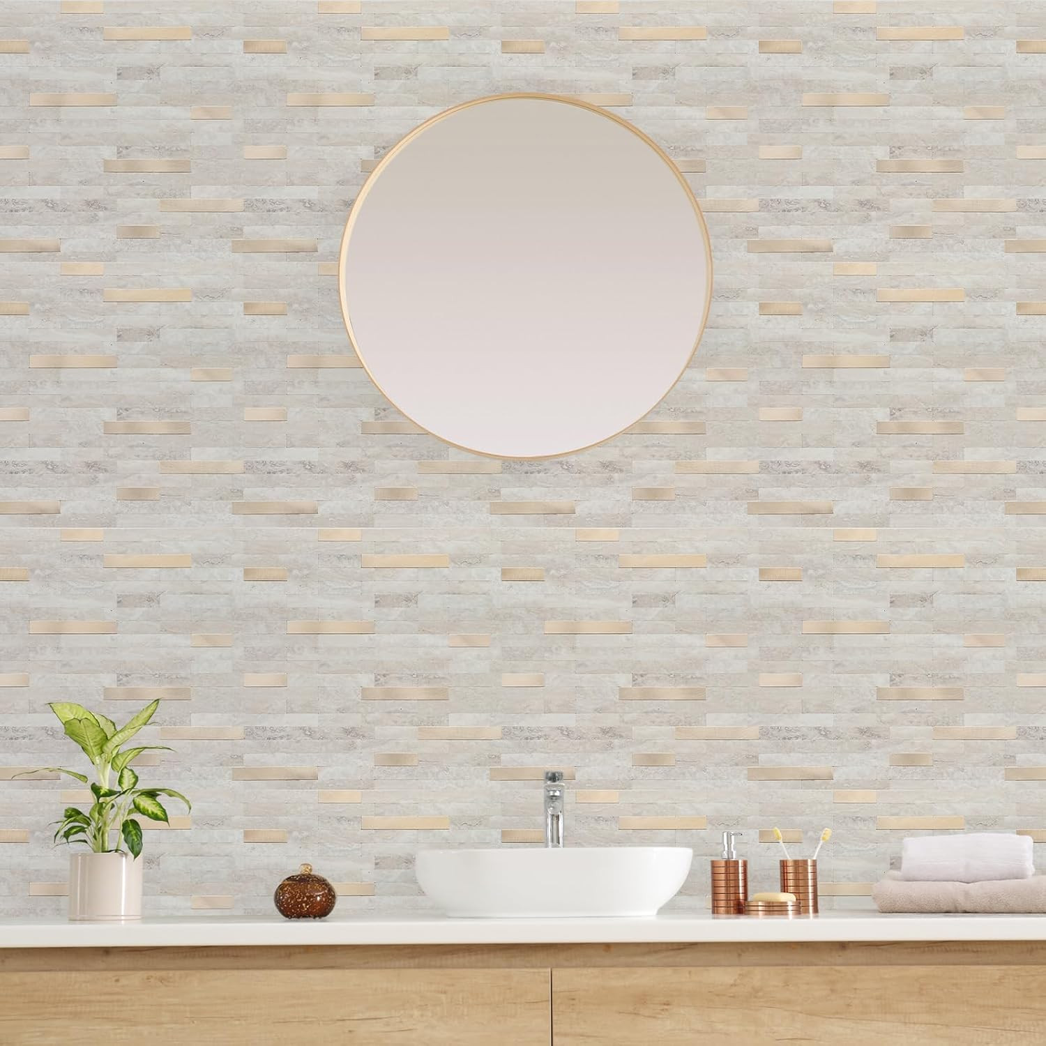 Peel and Stick Backsplash, PVC Wall Tiles Stick on Backsplash for Kitchen(1 Shee