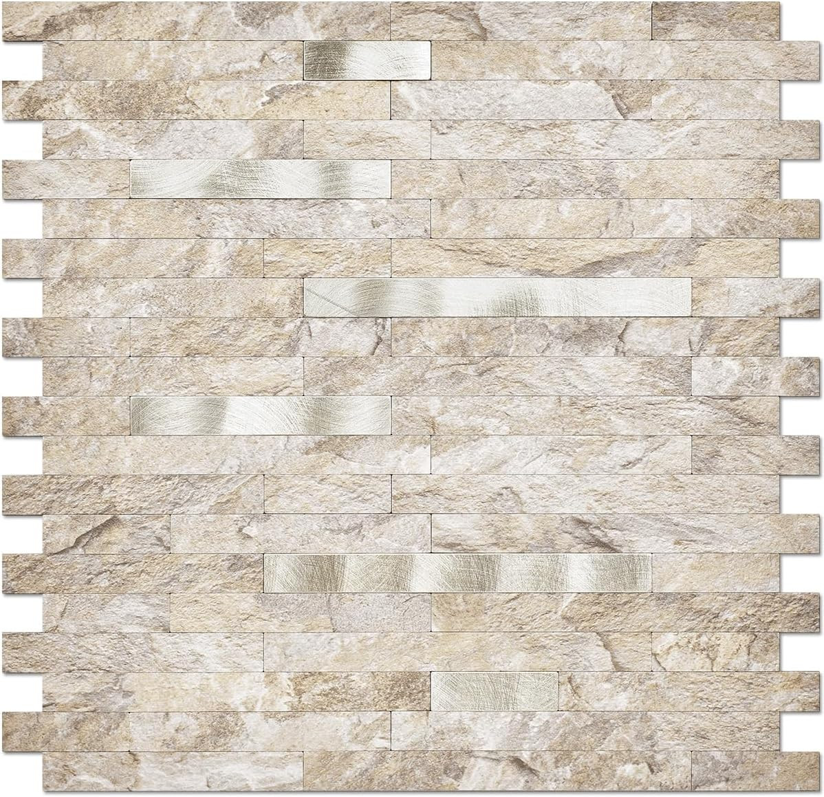 10-Sheet Peel and Stick Backsplash Wall Tile, PVC Kitchen Backsplash Peel and St